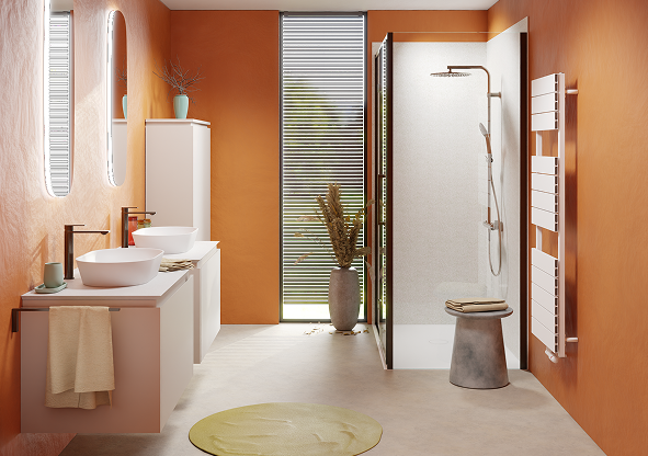 Une salle de bains au caractère ensoleillé et à la touche contemporaine